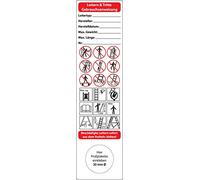 Fast-Label Instructions for use: basic plaque ladders and steps test according to DGUV information 208-016, 10 pieces, 150 x 40 mm, vinyl film, self-adhesive, instruction manual for conductor testing