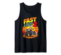 Fast Loud and 2 Monster Truck Second Birthday Tank Top