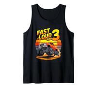Fast Loud and 3 Monster Truck Third Birthday Tank Top