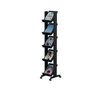 Fast Paper 5 Shelf Mobile Literature Display Narrow Black F259N01