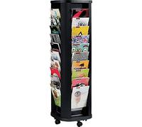 Fast Paper Literature Display Carousel Mobile 40 x 23mm A4 Pockets W440xD440xH1485mm Black Ref 273.01