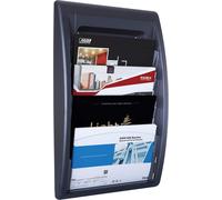 Fast Paper A4+ Oversized Quickfit Wall Display Black - 4 Pocket Version 4060.01