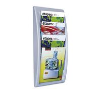 Fast Paper Quick Fit Literature Holder Wall-mount 4 x A4 Pockets W290xD95xH650mm Aluminium Ref 4061.35