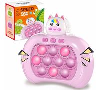 Fast Push Game Fidget Toys Pop Game Handheld Bubble Game Console, Puzzle Game Machine, Light up Pop Game Sensory Toys for Kids Ages 3-12 for Boys and Girls, Birthday Gift (Pink)