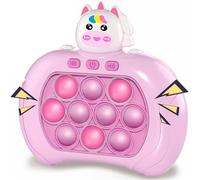 Fast Push Game Fidget Toys Pop Game Handheld Bubble Game Console, Puzzle Game Machine, Light up Pop Game Sensory Toys for Kids Ages 3-12 for Boys and Girls, Birthday Gift (Pink)