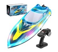 Fast RC Boat for Pool & Lake, 2.4G 30KM/H Electric Remote Control Speedboat Electric Boat for Adults, High Speed Racing Boats with Navigation Lights