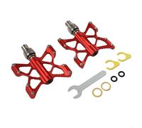 Fast Release DU Sealed Bearing Pedals for Brompton Folding Bikes Reliable Aluminum Alloy Anti Skid Design (Red)