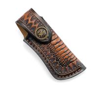 Fast Release Ergonomic Authentic Leather Cutter Sheath Case with Belt Loop Quick Draw Functionality Suitable for Camping Foldable Cutter Sheath