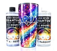 Fast Set Epoxy Resin Kit for Tumblers - Apex Resin Quantum 1 Litre, Crystal Clear High Gloss, UV Resistant, Self-Levelling 1:1 Art Resin for Tumbler Coating & Crafts