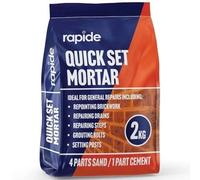 Fast-Setting Pre-Mixed Quick Set Mortar 2kg - High-Strength Repair Cement for Cracks, Holes, Brickwork, Concrete, Stone and Masonry - Ideal for Indoor & Outdoor Durable Repairs (Blue and red)