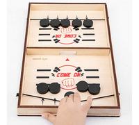 Fast Sling Puck Game,Funny Fast Sling Puck Game,Wooden Slingshot Hockey Game Winner Board Game Toy,Funny Paced Sling Puck Winner Board,Parent Child Interactive Toy (Assorted Color)