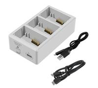 Fast Speed 3 Slot Charging Manager for Battery with Overcharge Protections and Portable Carrying Design Sequential Charging