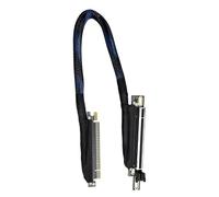 Fast Speed 64GT/s PCIe 5.0 Right Exit GPU Extension Cable 270° Turn Braided Wiring Cord Bidirectional Bandwidth For PC Braided GPU Extension Cable