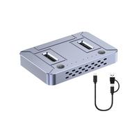 Fast Speed USB3.2 Double Bay NVMe Solid Disk Cloner Dock Enclosure Offline Cloning Aluminum Build NVMe Solid Disk Cloner
