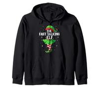 Fast Talking Elf Christmas Girls Women Elf Squad Xmas Family Zip Hoodie
