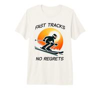 Fast Tracks No Regrets Downhill Skiing Premium T-Shirt