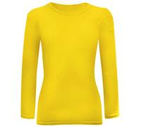 FAST TREND CLOTHING New Girls Plain Full Long Sleeve Top Shirt Size Age 7-13 Years (9-10, Yellow)