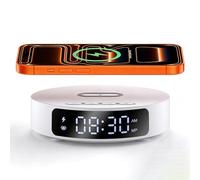 Fast Wireless Charger with Alarm Clock,20W Max Wireless Charging Pad Compatible with iPhone 17/17 Pro/16/15/14/13/12/SE;Wireless Charge Mat for Samsung Galaxy S25/S24/Note,Pixel/LG -White