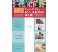 fast2cut® Bonnie K. Hunter’s Bonus Buddy Ruler: Make a Stitch-and-Flip Unit & Get a Bonus HST Every Time • Accurate Needle Placement for Precise Piecing • Handy Ruler with ⅛" Increments
