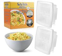 Fasta Pasta Microwave Ramen Noodle Cooker 2 Pack - No Mess, Sticking or Waiting For Boil - Patented Design Makes Perfect Noodles Every Time