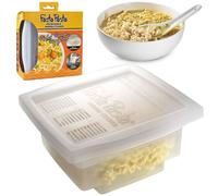 Fasta Pasta The Original Microwave Ramen Cooker w Lid and Built-in Strainer- No More Messes, Waiting for Water to Boil,or Sticky Noodles- Perfect Al Dente Pasta Every time- Patented, It Really Works