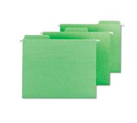 FasTab Hanging File Folders, Letter, Green, 20/Box