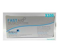 FastAid Pre-Injection Swabs - 70% Isopropyl Alcohol (IPA) Pack of 100 (X 4 Packs)