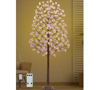 FastDeng 7FT Pink Cherry Blossom Tree - Artificial, 144 Lights, 432 Flowers, Timer, Remote, 8 Modes, 213.4 cm H x 48 cm W x 36 cm D, Indoor/Outdoor, Valentine's Day/Christmas/Wedding Decor