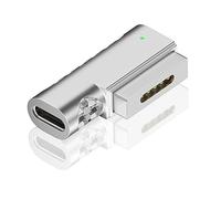 FASTELECTRIC 100W PD Quick Charge USB C to Magnetic 2 Adapter Connector Tip, Type-C to Mags 2 Converter with LED Indicator Light for 2013-2015 MacBook Pro Air, Silver