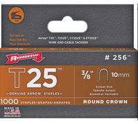Arrow T25 Round Crown Staples Size: 3/8" - 10mm Pack: 1000