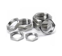 Fastener Washers 1/5/10/50pcs M4 M5 M6~M30 Sliver Washer Stainless Steel Hexagon Thin Nut Root Mother Fine Teeth Nut Inch Pipe Pattern Locking Water Tank Water Tap (Size : M4 (50Pcs))