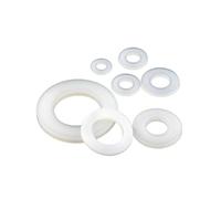 Fastener Washers 10/50/100pcs Nylon Flat Gasket Black White Plastic Sealing Hard Washers Rings for Screw M2 M2.5 M3 M4 M5 M6 M8 M10 M12 M14 M16 M18 M20 M24(White,M3x7x1-200pcs)