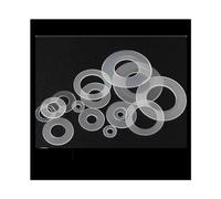 Fastener Washers 100pcs Nylon Rings Insulating Wear-Resistant Flat Gasket White Round Plastic Hard Plastic Flat-Thin Rings M2 M3 M4 M5 M6 M6.5 M8 (Size : M8x16x0.5mm (100pcs))