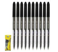 Faster Ballpoint Pens, BLACK, Pack of 10, Fine Point (0.7mm), Smooth Stick Ball Pens, Everyday Pens for School Office Home Business, iZOFAX Black Ball Pen