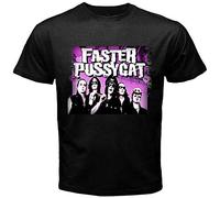 Faster Pussycat Rock Band Legend Retro Men's Black T-Shirt Size(X-Large)