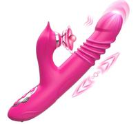 Faster Spring Driven Thrusting Rabbit Vibrator, Spiral Friction Dildo Adult Sex Toys with Clitoral Stimulator, 8 Thrust & 5 Slap Modes Sex Toy, Aoonice Wand G Spot Vibrater for Women Couples Anal Toy