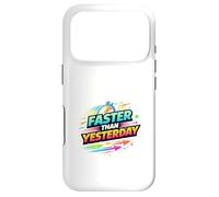 Faster Than Yesterday Running Motivation Design Case for iPhone 17 Pro