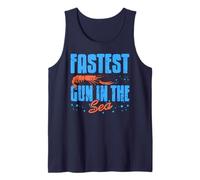Fastest Gun in The Sea Shrimp Ocean Humor Tank Top