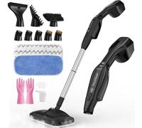 Fastest Heating Steam Mop with Handheld Steam Cleaner, 250ML Powerful Floor Steamer for Cleaning Hardwood, Laminate Floor, Wall, Glass and Grout, 17 Multi-purpose Accessories & Washable Pads