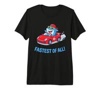Fastest of All Kids Cute Shark Race Car Design for Boys Premium T-Shirt
