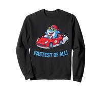 Fastest Of All Kids Cute Shark Race Car Design for Boys Sweatshirt