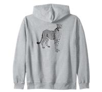 Fastest Wild Cat, Minimalist Cheetah Zip Hoodie