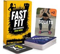 FastFit HIIT Training Game - Waterproof Workout Cards for Women & Men - Exercise Cards with 60 Different Body Weight Exercises - Fitness Cards Deck for Circuit Training, Home Workout, Gym, Sweat