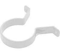 FastFix Supplies Gutter Downpipe Clips, 68mm uPVC, Pack of 2, White, Round