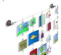 Fasthomegoods Hanging Wall Display Steel Wire Rod Set For Kids Arts Projects Crafts Organizer with Clips