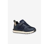 Geox J FASTICS Girl Sneaker, Navy/Platinum, 13 UK