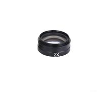 Fastigeaty Barlow Auxiliary Objective Glass Lens C Video Microscope, 0.3X-2X Magnification, 42mm Thread Reduced Working Distance Stereo Parts(2X)