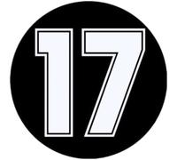 FASTLATE 2 X Funny Vinyl Stickers, Various Sizes, Race Number 17, Car Sticker, Waterproof, Car Decorations On Truck Bumper, Rear Window, 20 X 20 Cm, Car Sticker