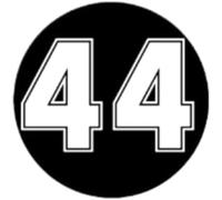 FASTLATE 2Pcs Various Sizes Funny Vinyl Decal Racing Number 44 Car Sticker Waterproof Auto Decors On Truck Bumper Rear Window 20x20 Cm Car Stickers