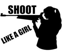 FASTLATE Car Sticker 12.4 * 9.2CM Shoot Like A Girl Car Sticker Covering The Body Vinyl Nice Design Decals Black/Silver